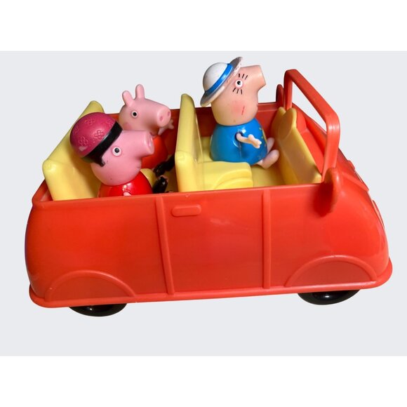 Peppa Pig Red Talking Car By Mattel with 3 Figures - Picture 6 of 15